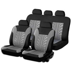 Car Seat Cover Set Black & Grey Universal