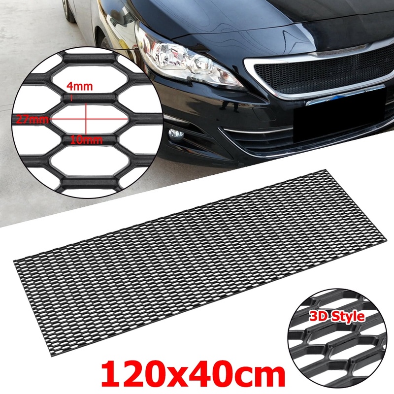 Honeycomb Mesh Grille Gloss Black Universal