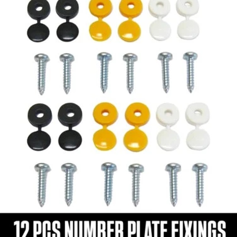 Number Plate Fitting Screws & Caps Kit