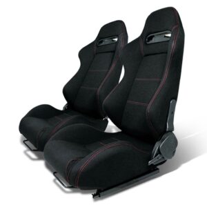 Reclinable Sports Seat Pair Black Red